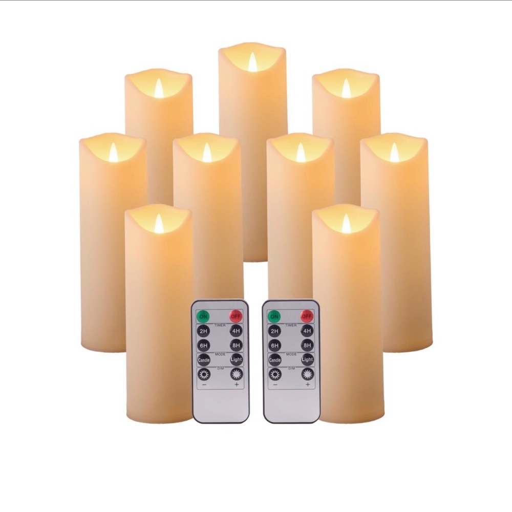 Elegant Cream LED Candle Set with Remote